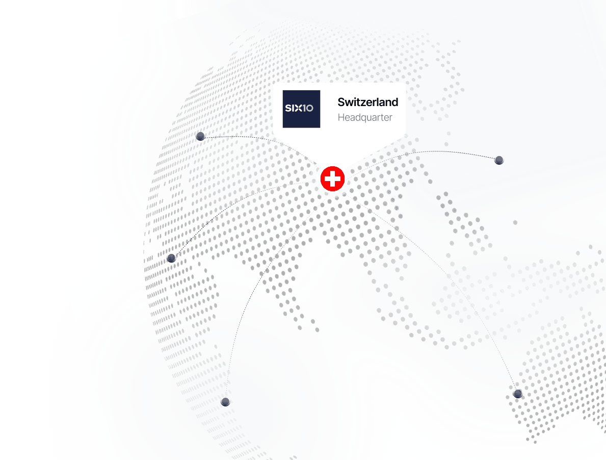 Global presence map centered on Switzerland